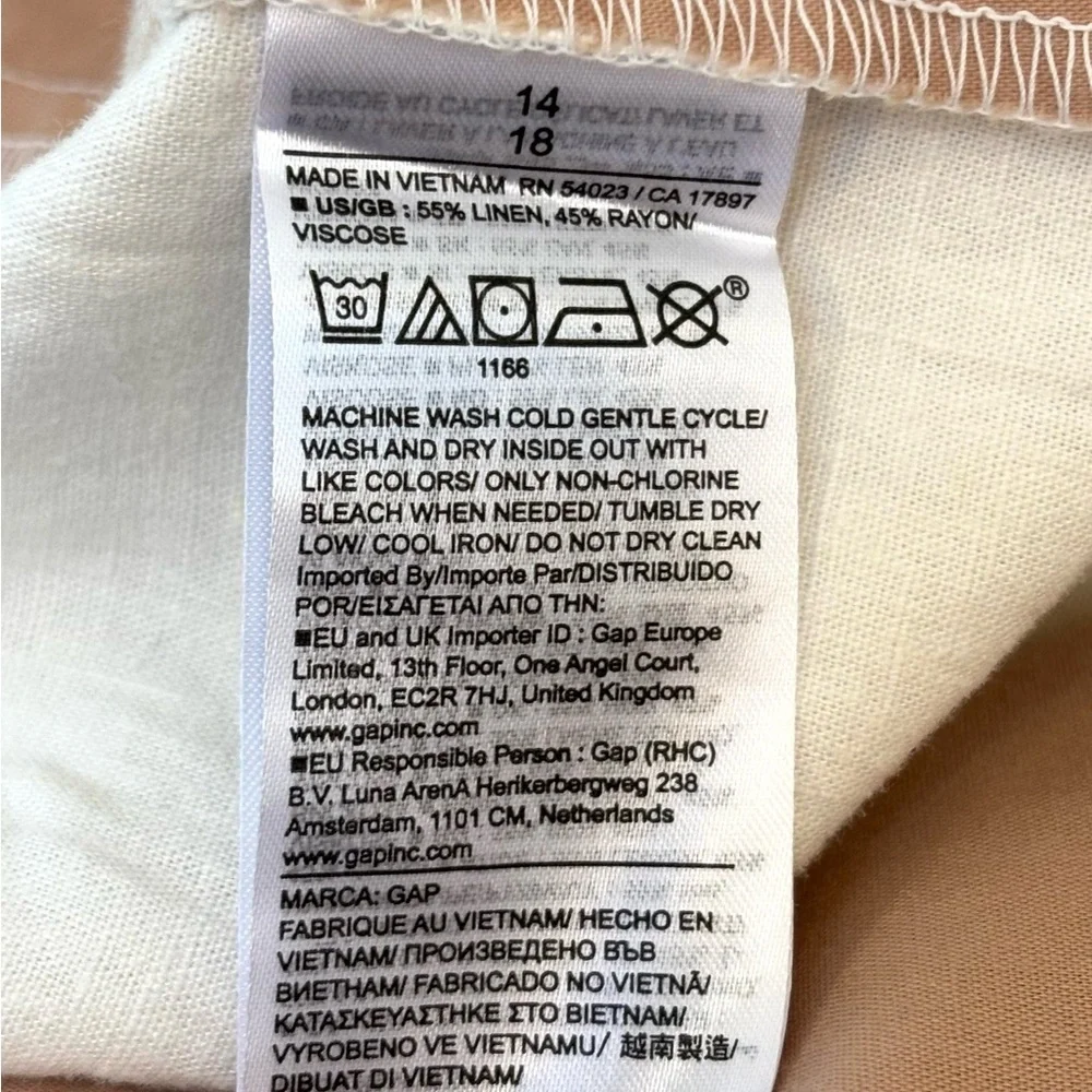 GAP 365 Flat Front LInen Blend Trouser Shorts Minimalist Off White Size 14 NEW - Picture 10 of 12